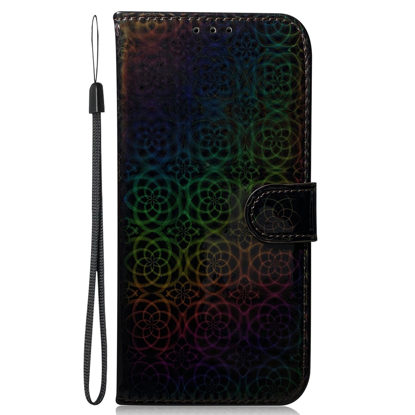 For Samsung Galaxy A16 5G / A16 4G Stand Case Dazzling Flower Leather Phone Cover - Black