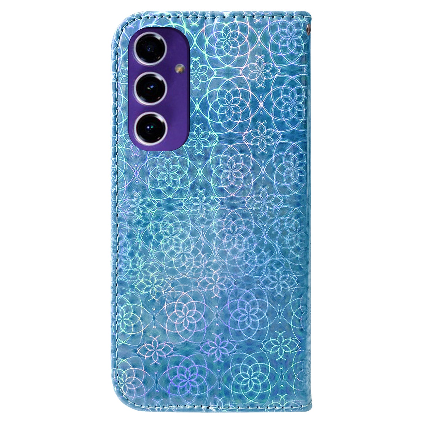 For Samsung Galaxy A16 5G / A16 4G Stand Case Dazzling Flower Leather Phone Cover - Blue