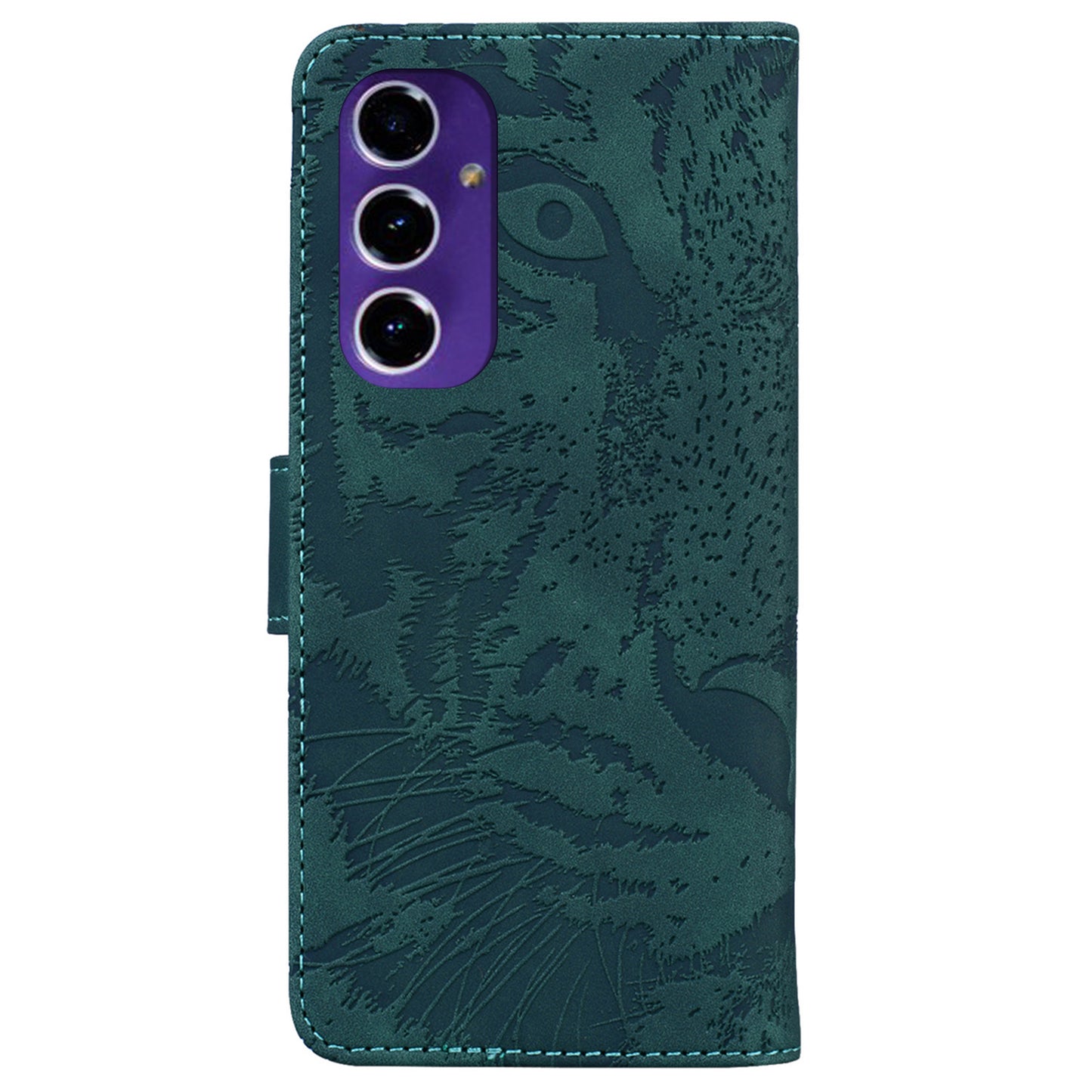 For Samsung Galaxy A16 5G / A16 4G Case Tiger Imprint Leather Wallet Phone Cover - Green