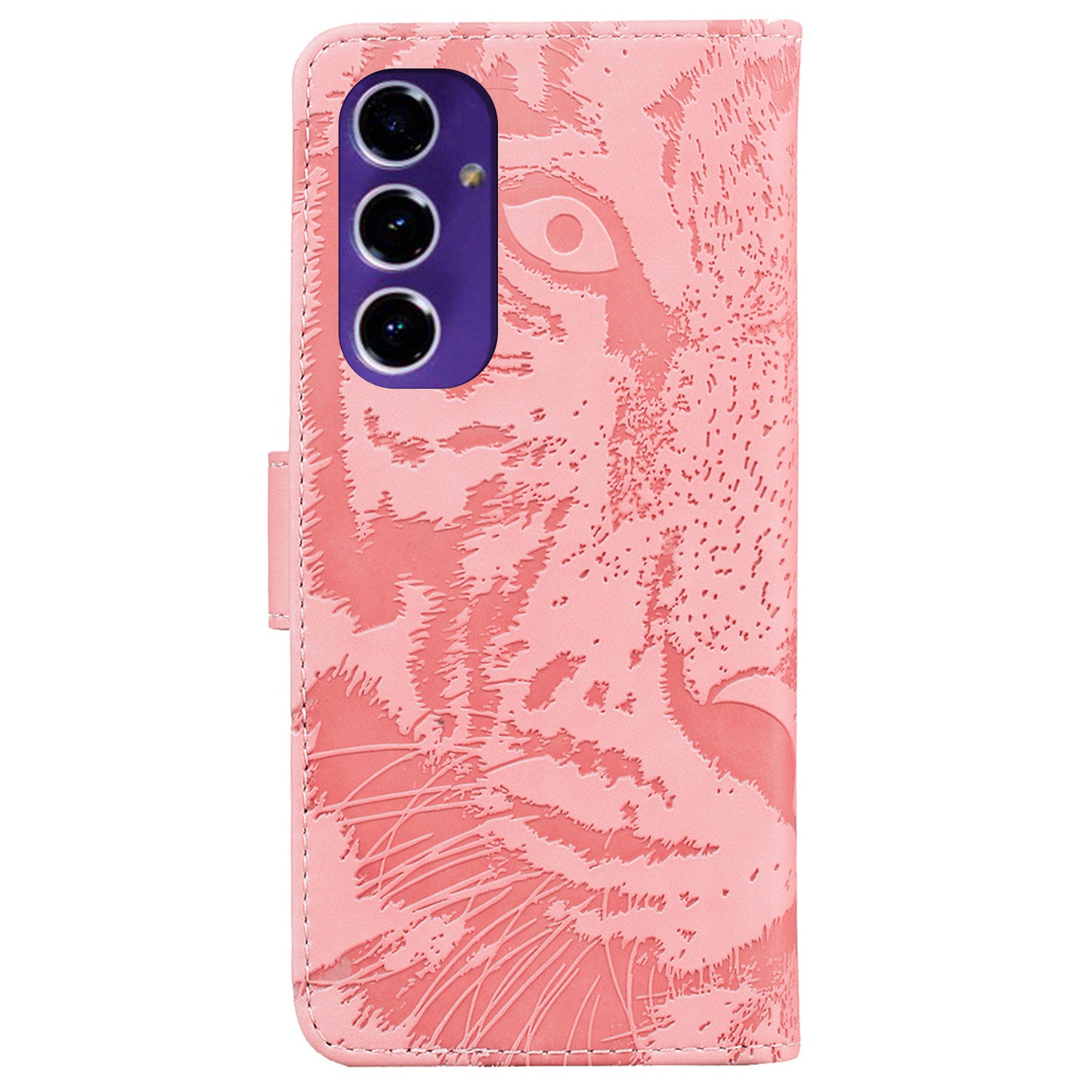 For Samsung Galaxy A16 5G / A16 4G Case Tiger Imprint Leather Wallet Phone Cover - Pink