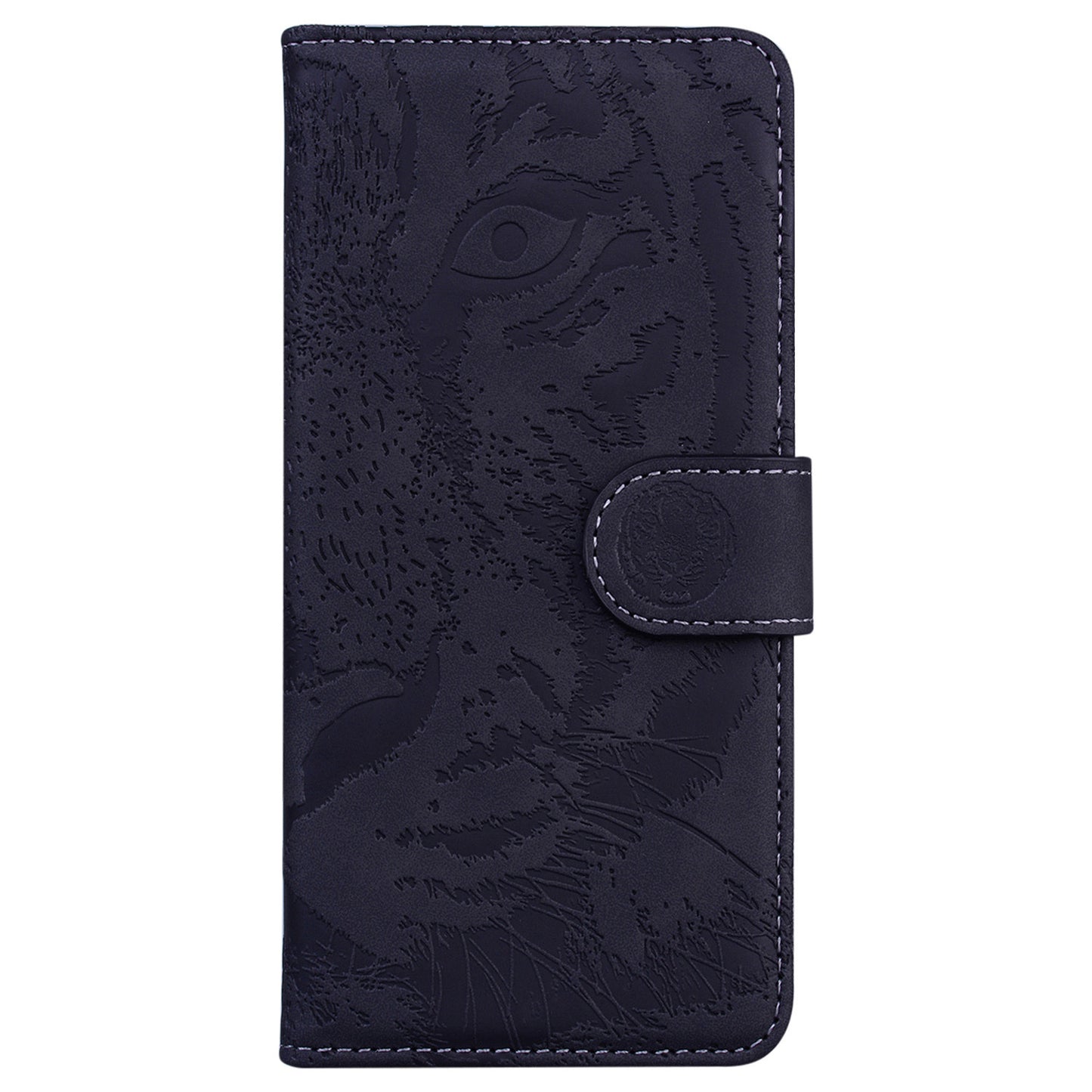 For Samsung Galaxy A16 5G / A16 4G Case Tiger Imprint Leather Wallet Phone Cover - Black
