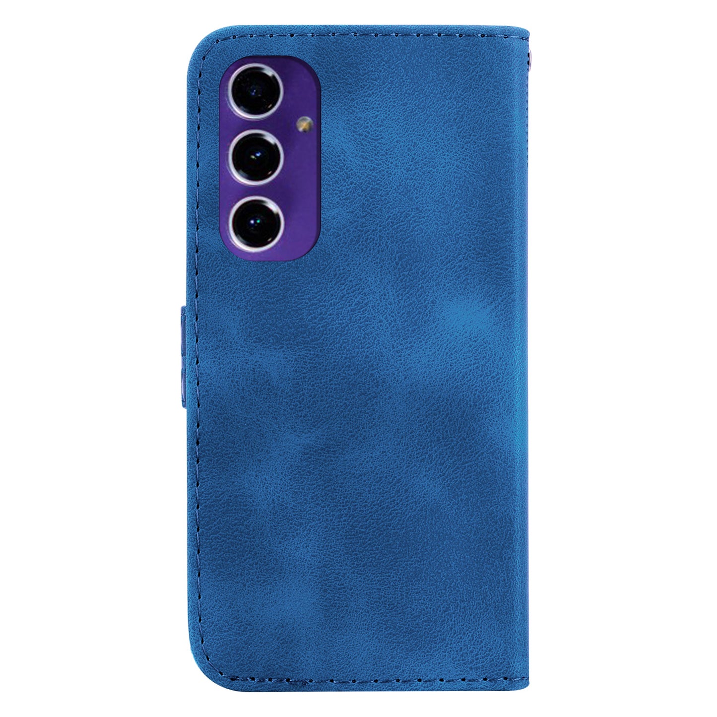 For Samsung Galaxy A16 5G / A16 4G Stand Case 7-Shaped Pattern Imprint Leather Phone Cover - Blue