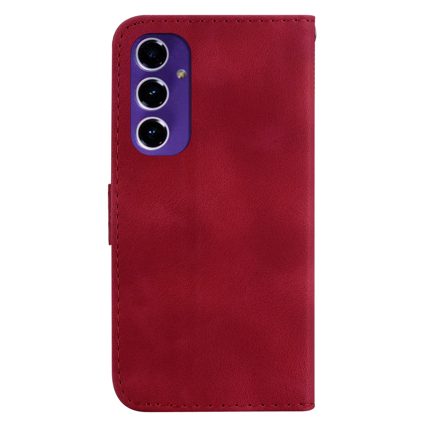 For Samsung Galaxy A16 5G / A16 4G Stand Case 7-Shaped Pattern Imprint Leather Phone Cover - Red