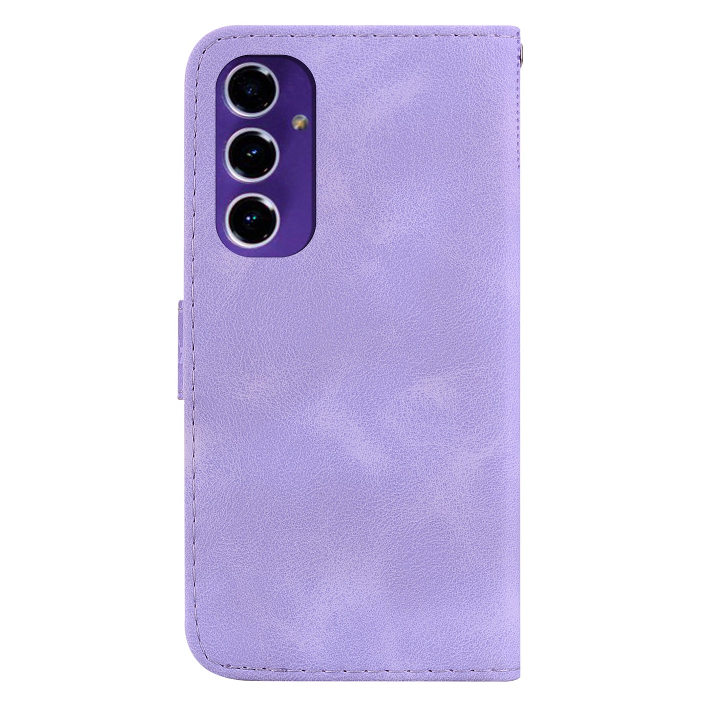 For Samsung Galaxy A16 5G / A16 4G Stand Case 7-Shaped Pattern Imprint Leather Phone Cover - Purple