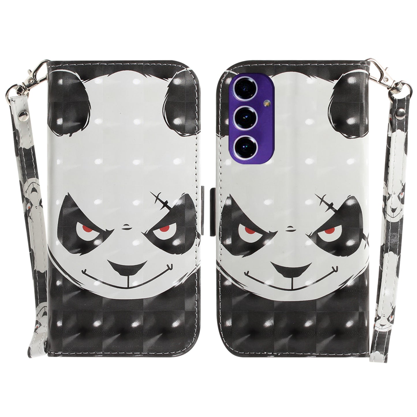 For Samsung Galaxy A16 5G / A16 4G Case Pattern Printing Leather Wallet Phone Cover - Angry Panda