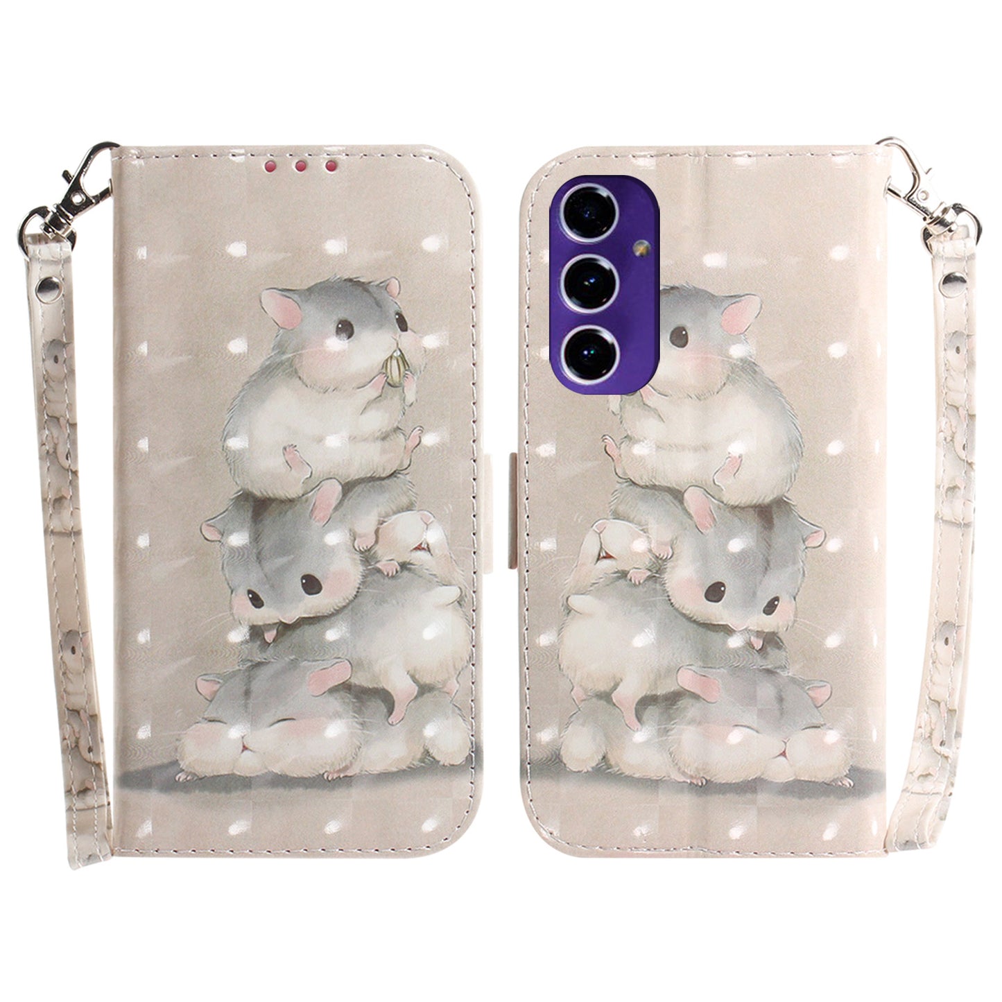 For Samsung Galaxy A16 5G / A16 4G Case Pattern Printing Leather Wallet Phone Cover - Stacking Squirrels