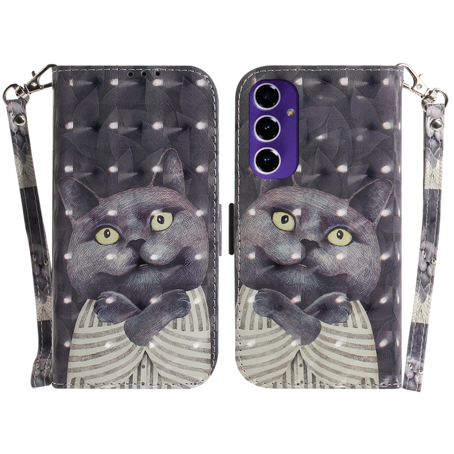 For Samsung Galaxy A16 5G / A16 4G Case Pattern Printing Leather Wallet Phone Cover - Embracing Cat