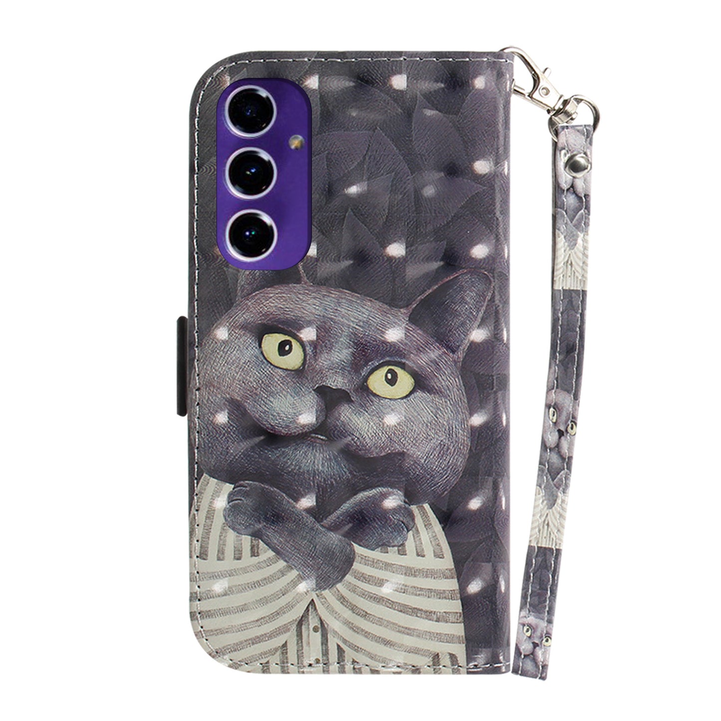 For Samsung Galaxy A16 5G / A16 4G Case Pattern Printing Leather Wallet Phone Cover - Embracing Cat