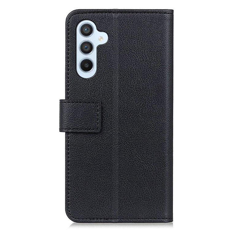 For Samsung Galaxy M35 5G Case PU Leather Stand Wallet Phone Cover - Black