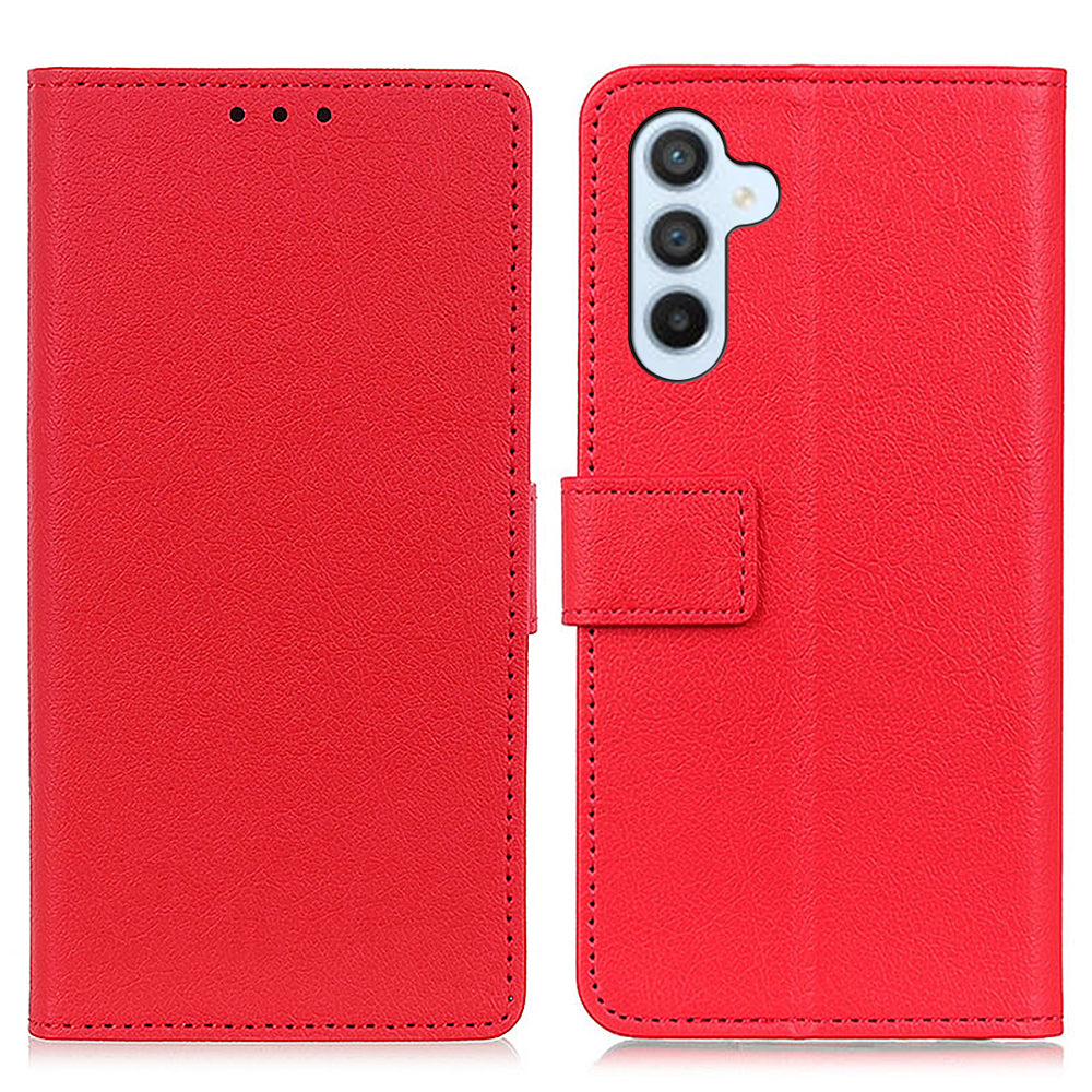 For Samsung Galaxy A16 5G / A16 4G Case PU Leather Stand Wallet Phone Cover - Red
