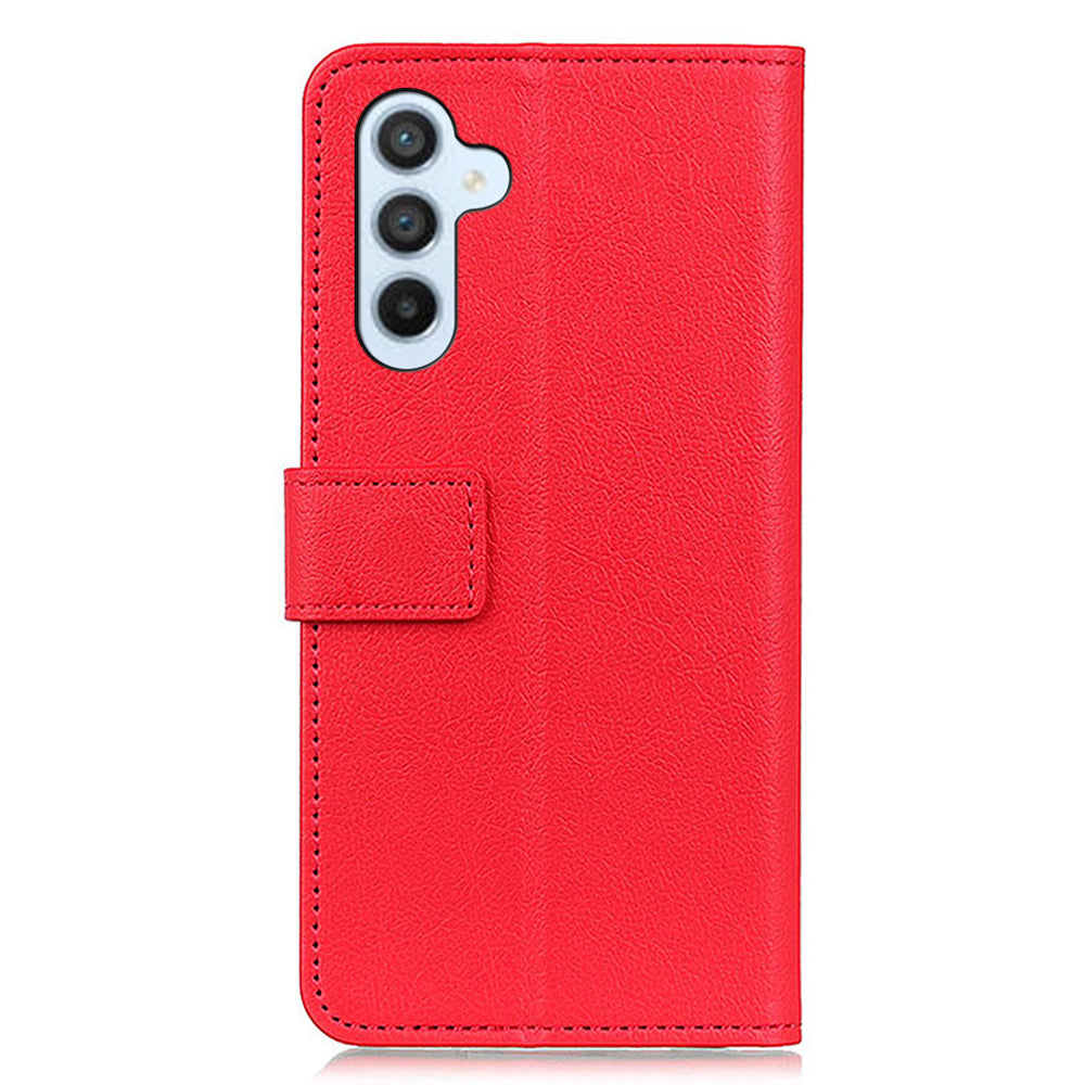 For Samsung Galaxy A16 5G / A16 4G Case PU Leather Stand Wallet Phone Cover - Red