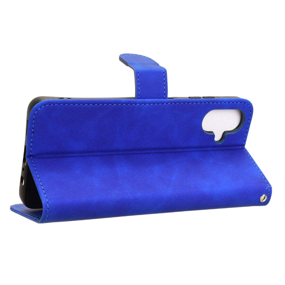For Samsung Galaxy A06 Leather Case Skin-Feel Anti-Drop Wallet Flip Phone Cover - Blue