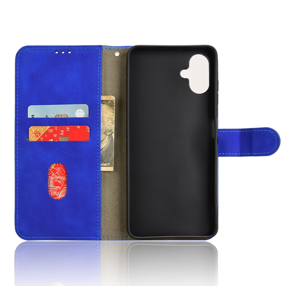For Samsung Galaxy A06 Leather Case Skin-Feel Anti-Drop Wallet Flip Phone Cover - Blue