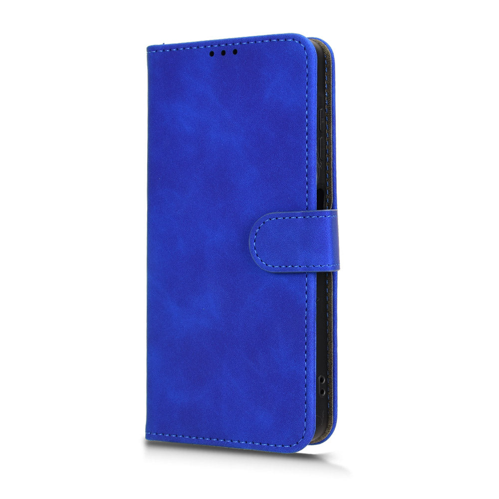 For Samsung Galaxy A06 Leather Case Skin-Feel Anti-Drop Wallet Flip Phone Cover - Blue
