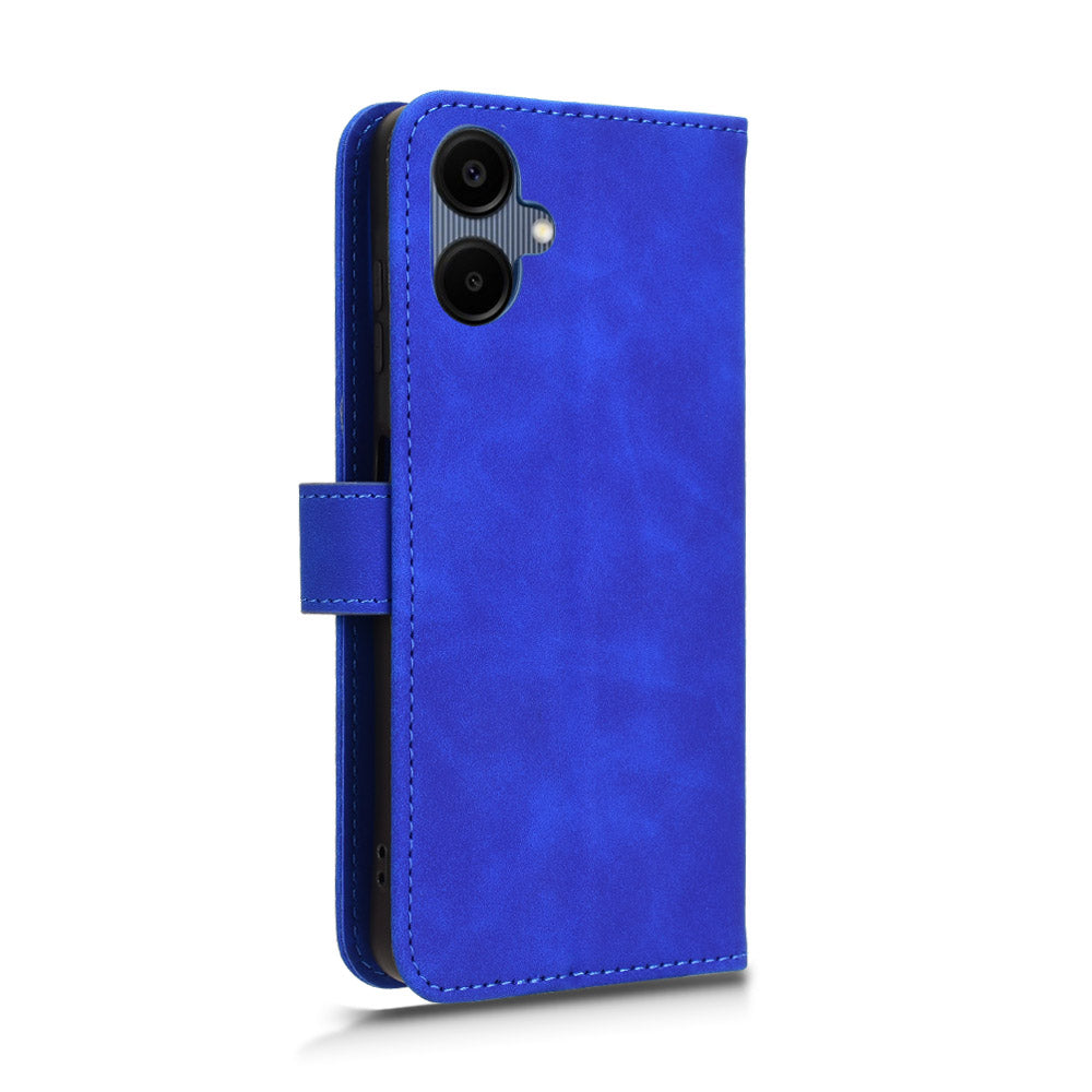 For Samsung Galaxy A06 Leather Case Skin-Feel Anti-Drop Wallet Flip Phone Cover - Blue