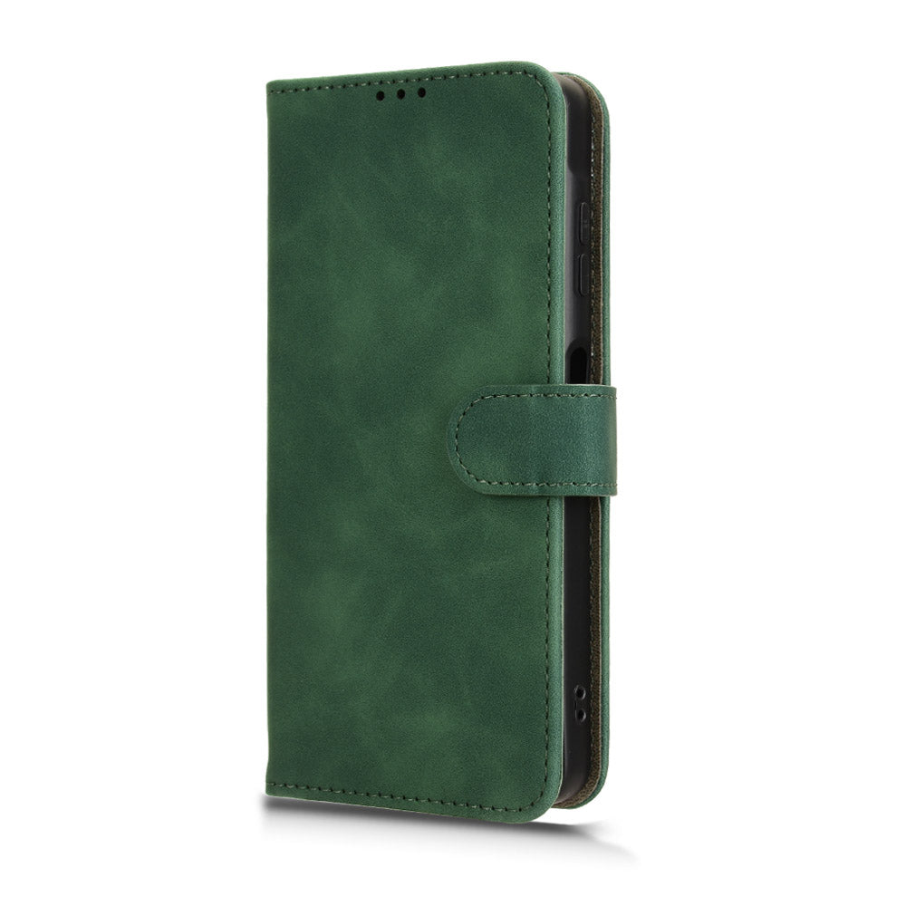 For Samsung Galaxy A06 Leather Case Skin-Feel Anti-Drop Wallet Flip Phone Cover - Green