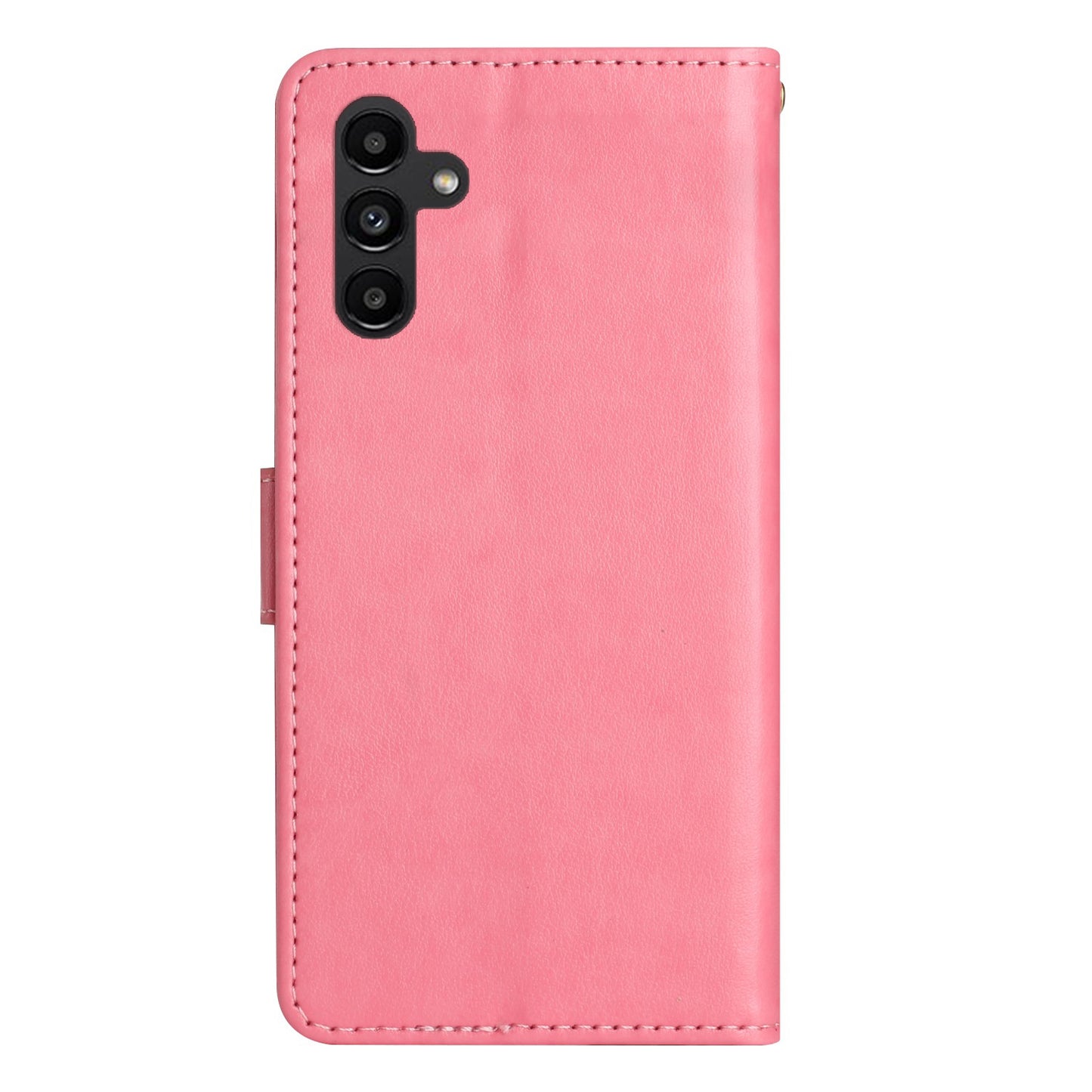 For Samsung Galaxy A16 5G / A16 4G Case PU Leather Phone Wallet Cover with Strap - Pink