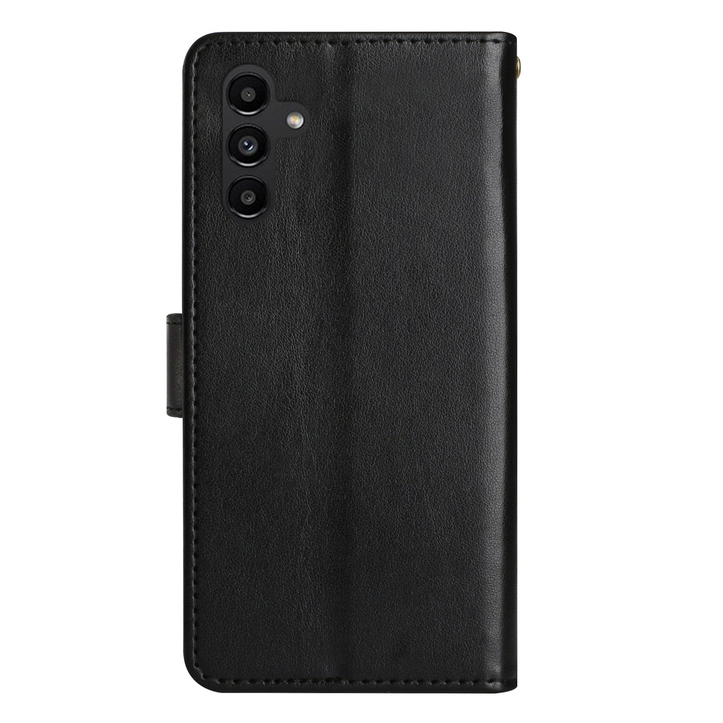 For Samsung Galaxy A16 5G / A16 4G Case PU Leather Phone Wallet Cover with Strap - Black