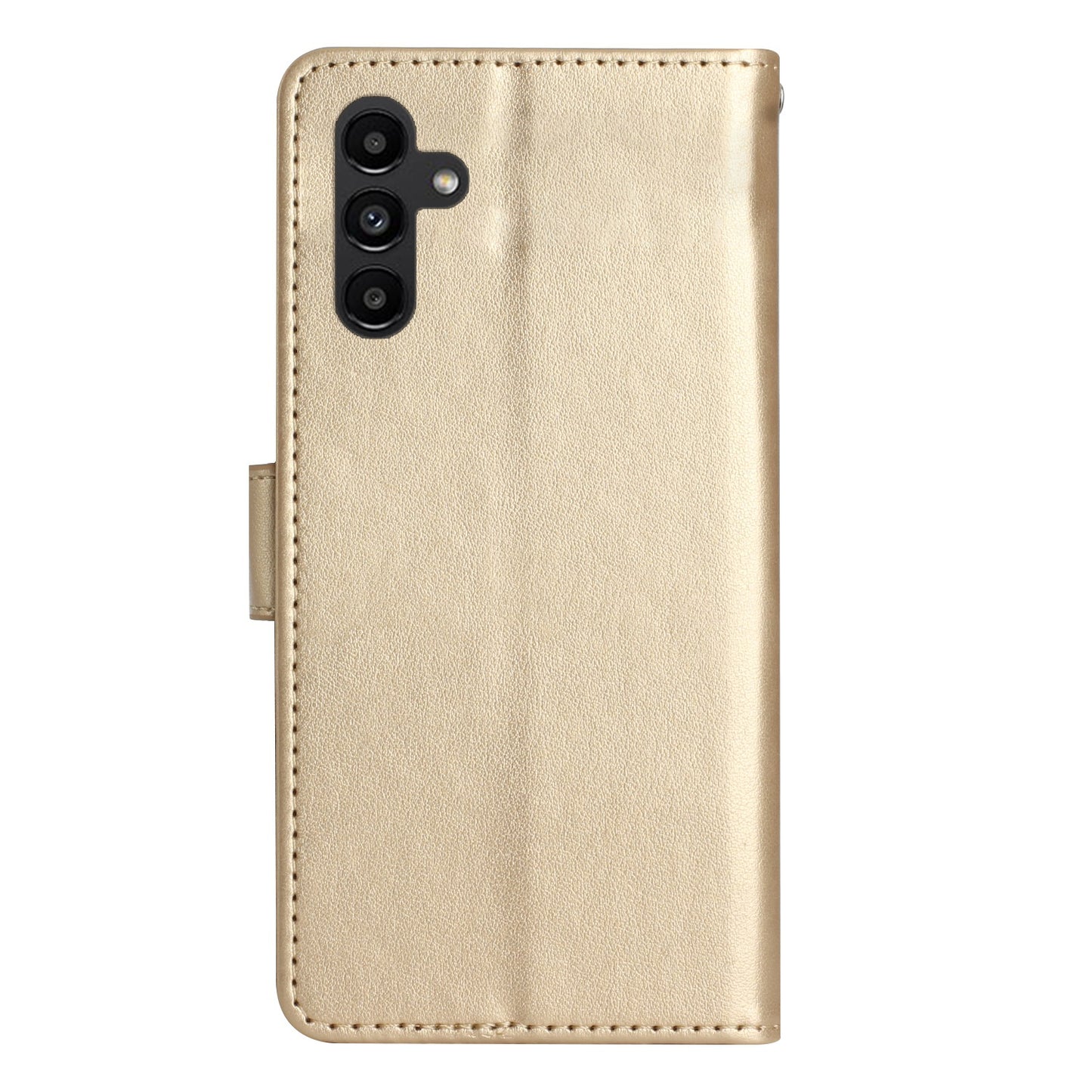 For Samsung Galaxy A16 5G / A16 4G Case PU Leather Phone Wallet Cover with Strap - Gold