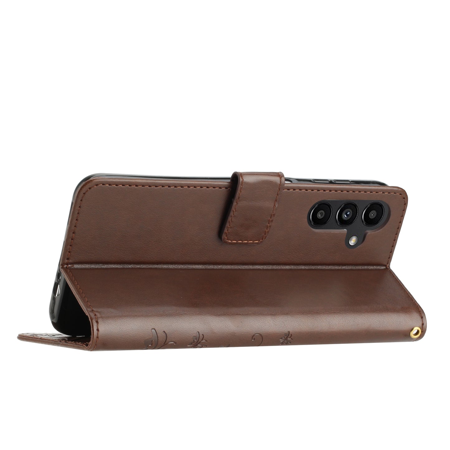 For Samsung Galaxy A16 5G / A16 4G Case PU Leather Phone Wallet Cover with Strap - Brown