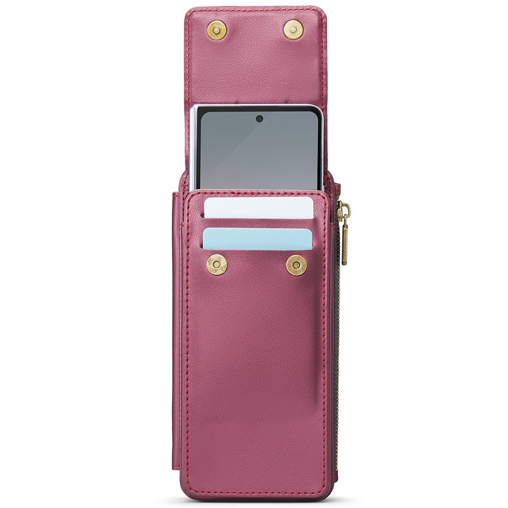 CASEME ME50 Phone Shoulder Bag for Samsung Galaxy Z Fold7 5G / Z Fold6 5G / Z Fold5 5G / Z Fold4 5G / Z Fold3 5G RFID Blocking Leather Pouch - Red