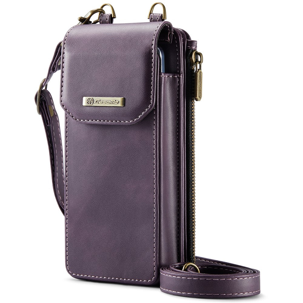 CASEME ME40 Crossbody Bag for Samsung Galaxy Z Fold7 5G / Z Fold6 5G / Z Fold5 5G / Z Fold4 5G / Z Fold3 5G Leather RFID Blocking Wallet - Purple