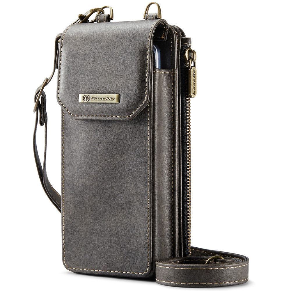 CASEME ME40 Crossbody Bag for Samsung Galaxy Z Fold7 5G / Z Fold6 5G / Z Fold5 5G / Z Fold4 5G / Z Fold3 5G Leather RFID Blocking Wallet - Coffee