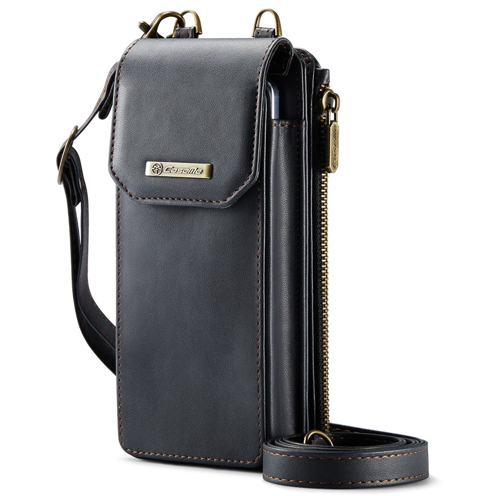 CASEME ME40 Crossbody Bag for Samsung Galaxy Z Fold7 5G / Z Fold6 5G / Z Fold5 5G / Z Fold4 5G / Z Fold3 5G Leather RFID Blocking Wallet - Black