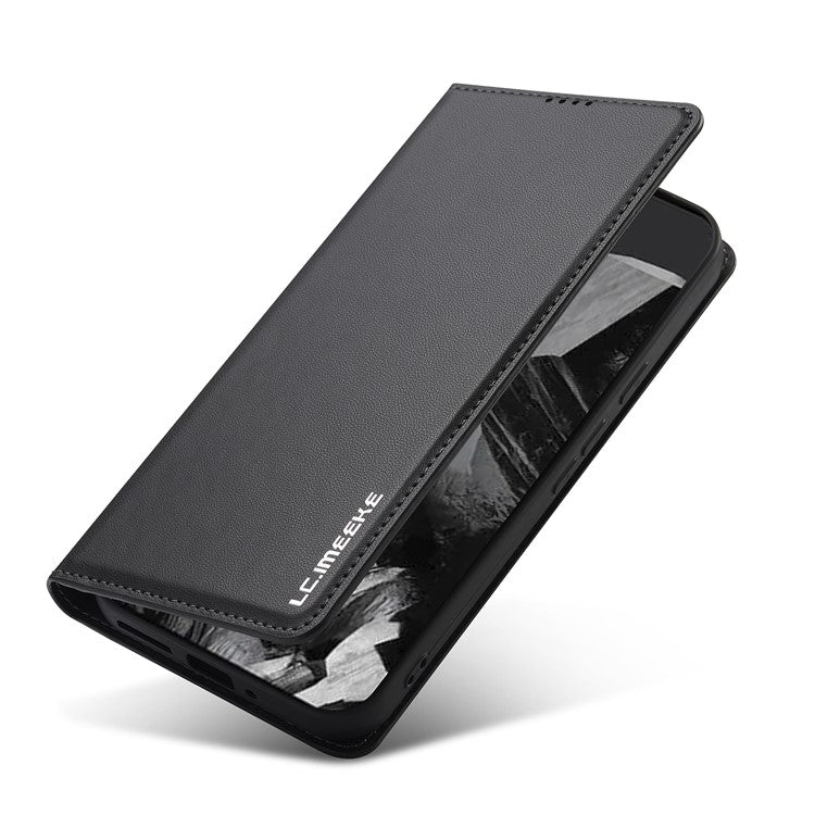 LC.IMEEKE L1 Series for Google Pixel 9 Pro / Pixel 9 Case PU Leather Wallet Stand Protective Phone Cover - Black