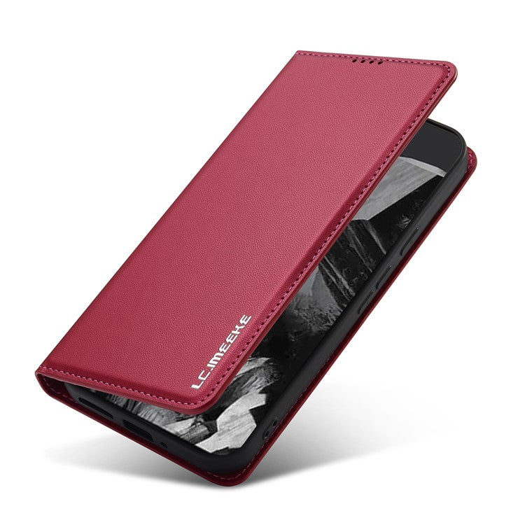LC.IMEEKE L1 Series for Google Pixel 9 Pro / Pixel 9 Case PU Leather Wallet Stand Protective Phone Cover - Red