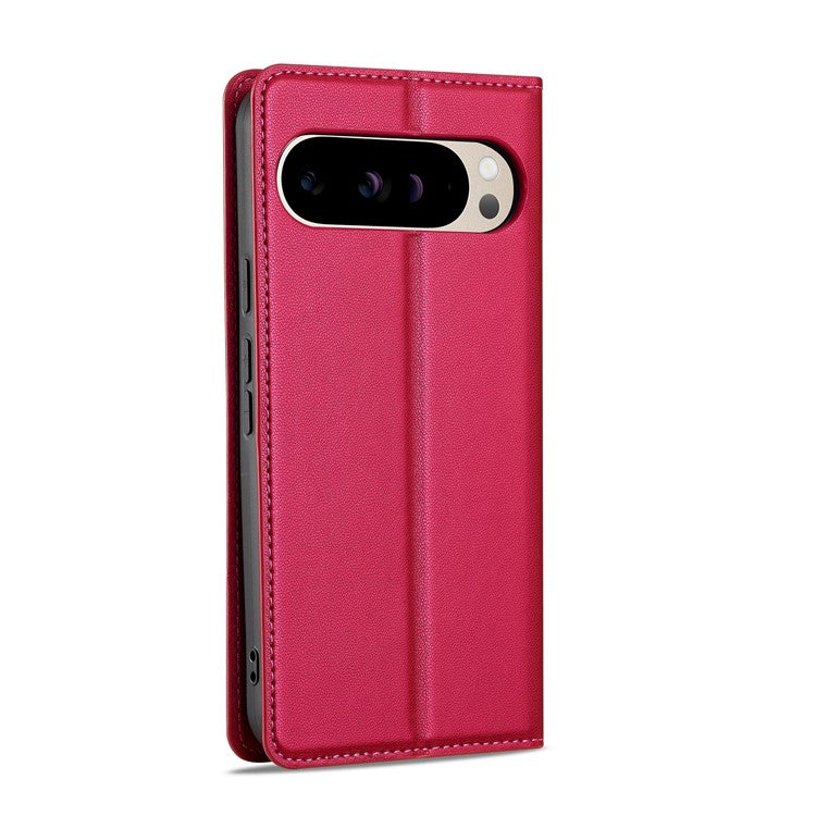 LC.IMEEKE L1 Series for Google Pixel 9 Pro / Pixel 9 Case PU Leather Wallet Stand Protective Phone Cover - Red