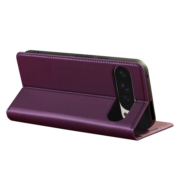 LC.IMEEKE L1 Series for Google Pixel 9 Pro / Pixel 9 Case PU Leather Wallet Stand Protective Phone Cover - Purple