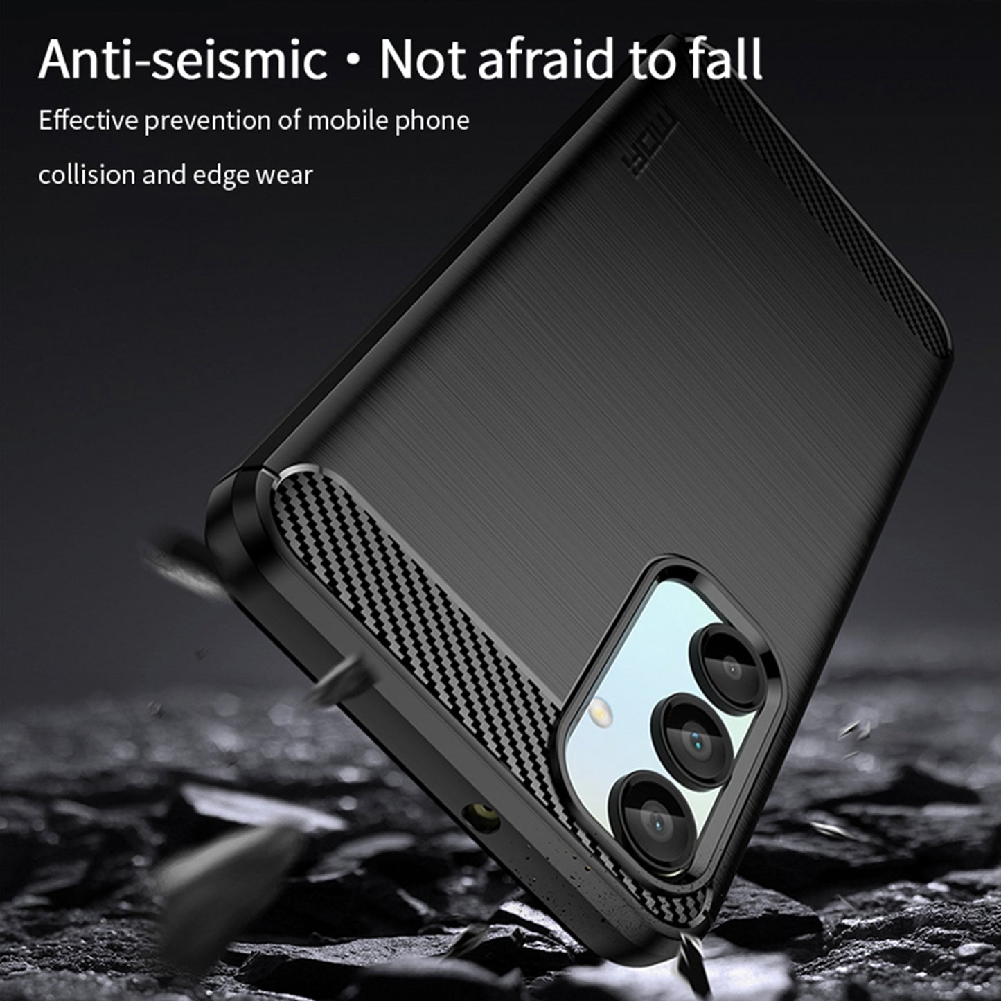 MOFI JK TPU Series-1 For Samsung Galaxy A16 5G / A16 4G Case Carbon Fiber Texture TPU Soft Phone Cover - Black