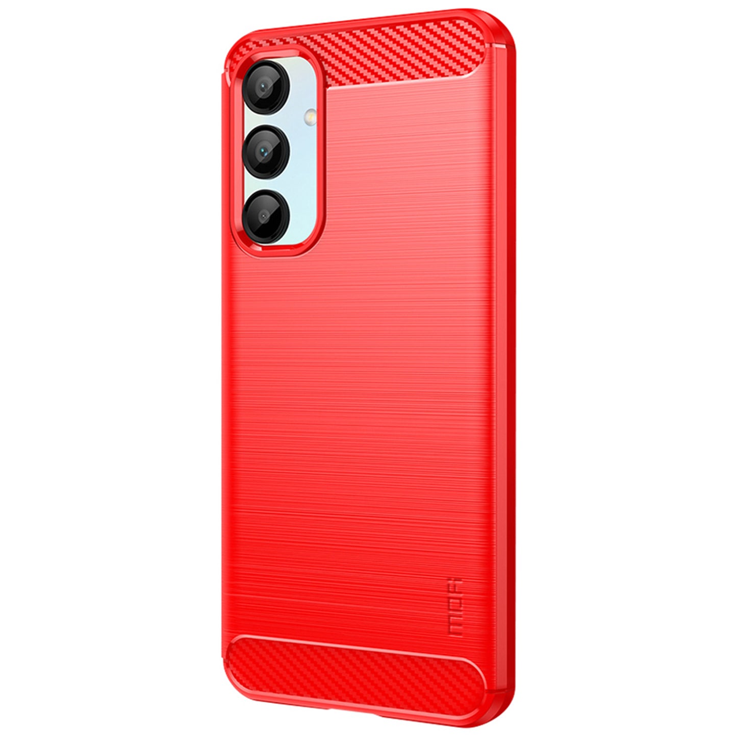 MOFI JK TPU Series-1 For Samsung Galaxy A16 5G / A16 4G Case Carbon Fiber Texture TPU Soft Phone Cover - Red