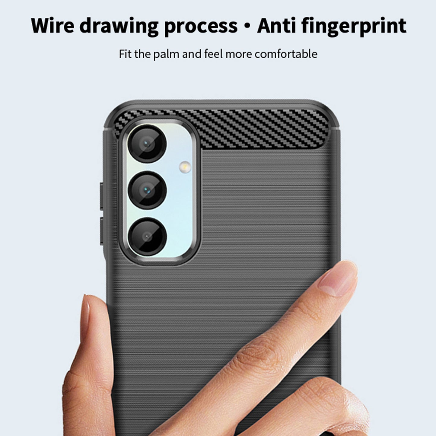 MOFI JK TPU Series-1 For Samsung Galaxy A16 5G / A16 4G Case Carbon Fiber Texture TPU Soft Phone Cover - Blue