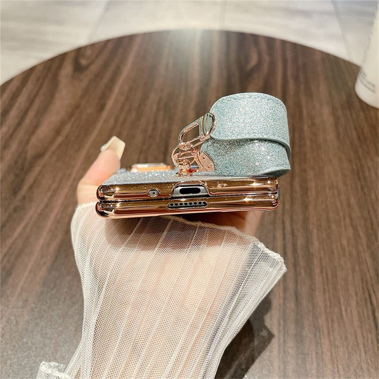 For Honor Magic Vs3 5G Case Glitter Bling Hard PC Phone Cover with Wrist Strap - Gradient Purple