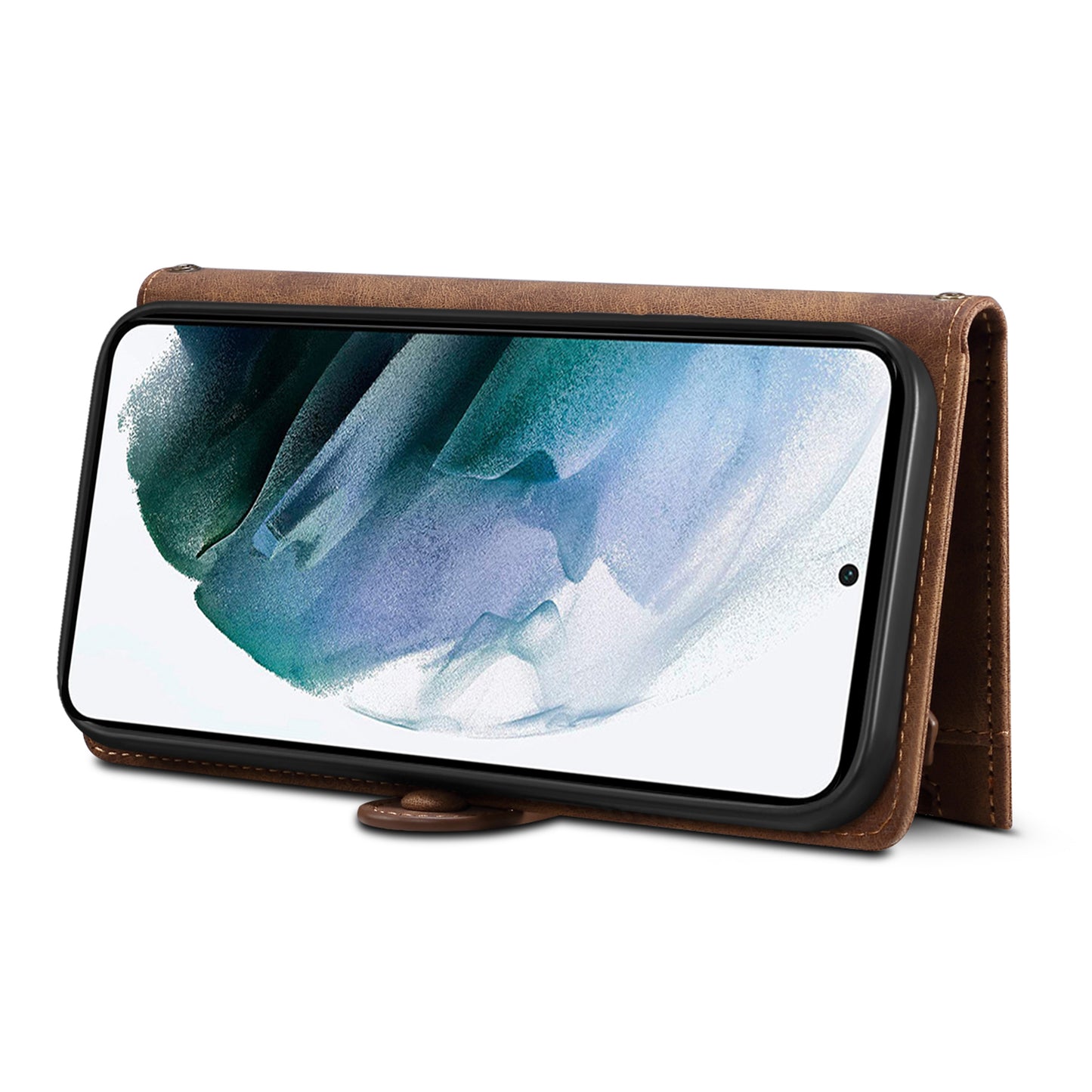 ESEBLE Star Series For Samsung Galaxy A16 5G / A16 4G Case Zipper Wallet Leather Stand Phone Cover - Brown
