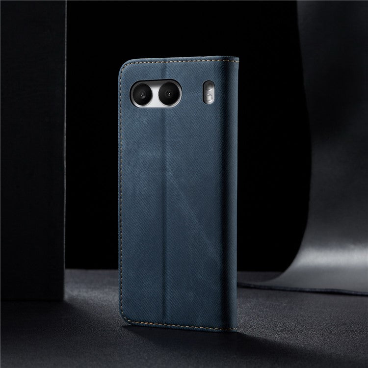 For OnePlus Nord 4 Case Jeans Cloth Texture Anti-Scratch Leather Stand Phone Cover - Blue