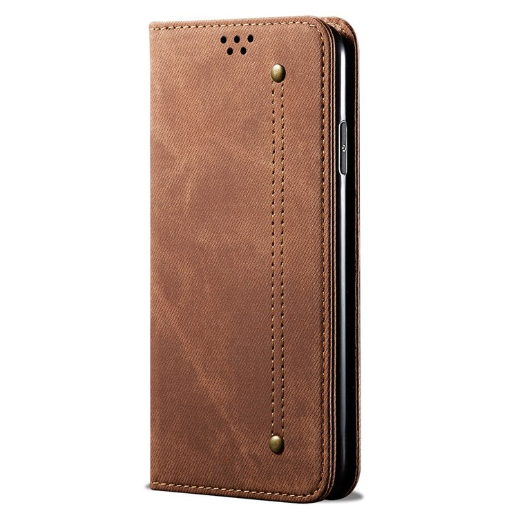 For OnePlus Nord 4 Case Jeans Cloth Texture Anti-Scratch Leather Stand Phone Cover - Coffee