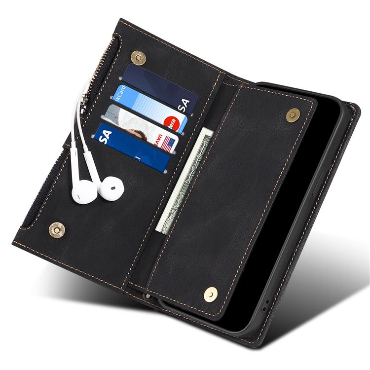 ESEBLE Star Series For Google Pixel 9 / Pixel 9 Pro Case Zipper Wallet Leather Stand Phone Cover - Black