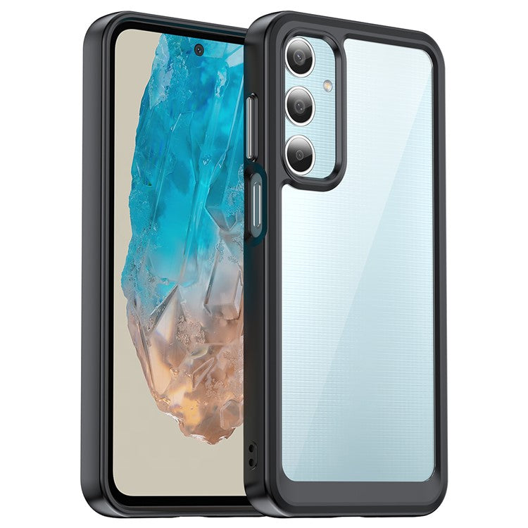 For Samsung Galaxy M35 5G Shockproof Case TPU +Acrylic Protective Clear Phone Cover - Black