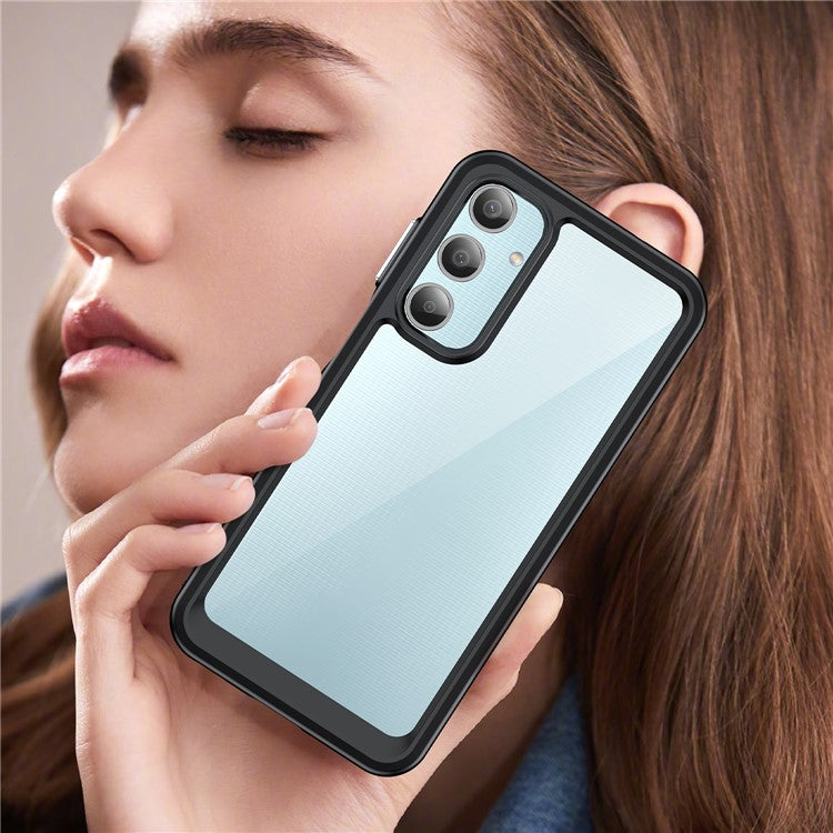 For Samsung Galaxy M35 5G Shockproof Case TPU +Acrylic Protective Clear Phone Cover - Black