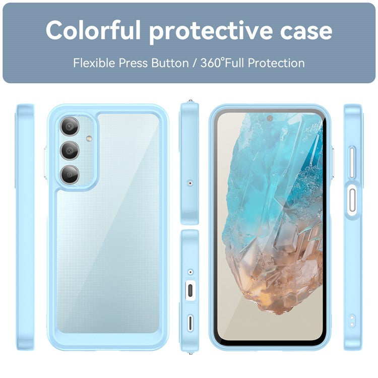 For Samsung Galaxy M35 5G Shockproof Case TPU +Acrylic Protective Clear Phone Cover - Blue