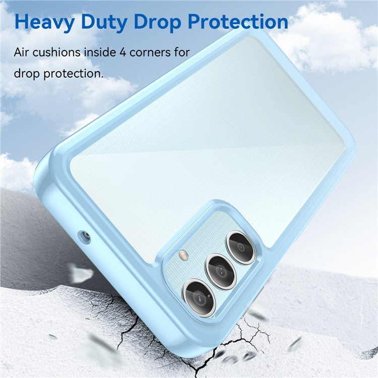 For Samsung Galaxy M35 5G Shockproof Case TPU +Acrylic Protective Clear Phone Cover - Blue
