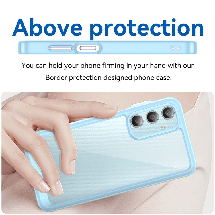 For Samsung Galaxy M35 5G Shockproof Case TPU +Acrylic Protective Clear Phone Cover - Blue