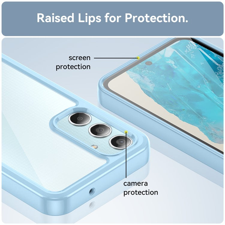 For Samsung Galaxy M35 5G Shockproof Case TPU +Acrylic Protective Clear Phone Cover - Blue