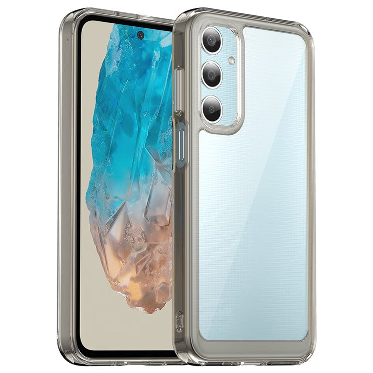 For Samsung Galaxy M35 5G Shockproof Case TPU +Acrylic Protective Clear Phone Cover - Transparent Grey