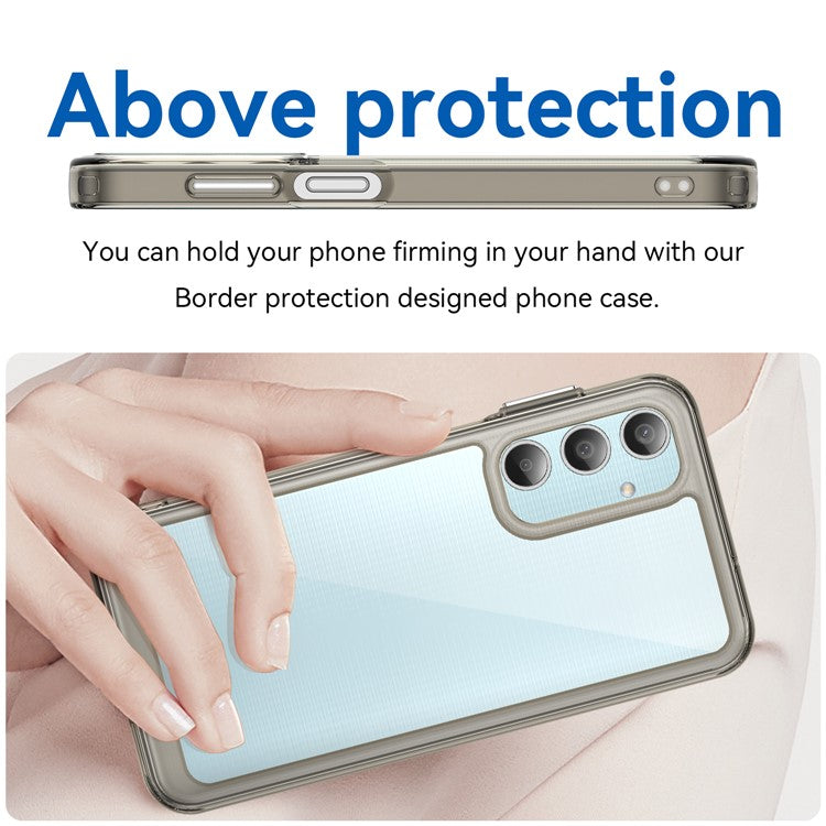 For Samsung Galaxy M35 5G Shockproof Case TPU +Acrylic Protective Clear Phone Cover - Transparent Grey
