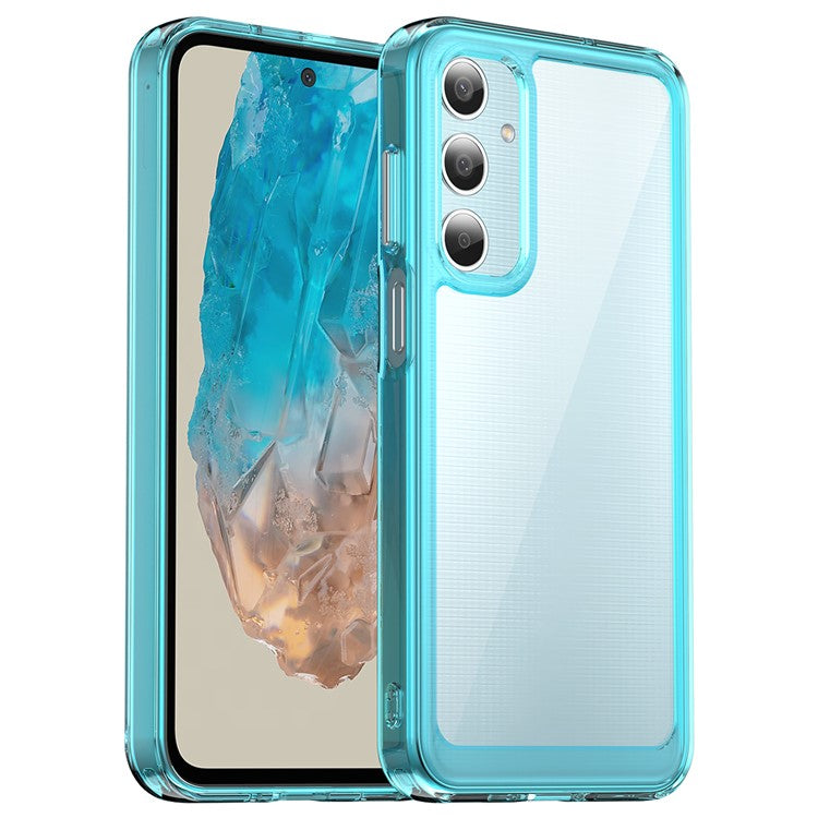 For Samsung Galaxy M35 5G Shockproof Case TPU +Acrylic Protective Clear Phone Cover - Transparent Blue