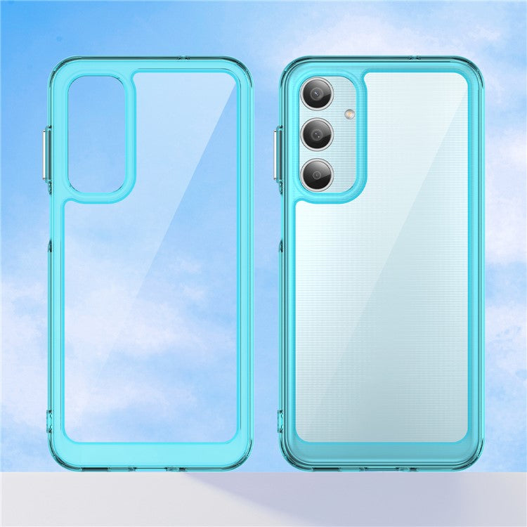 For Samsung Galaxy M35 5G Shockproof Case TPU +Acrylic Protective Clear Phone Cover - Transparent Blue